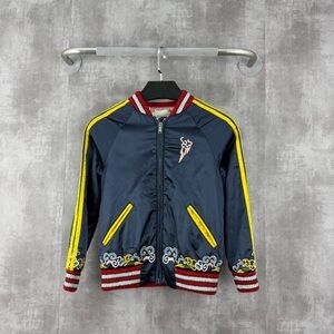 🚩steal authentic Gucci Kids Navy Jacket with Yellow and Red Accents
